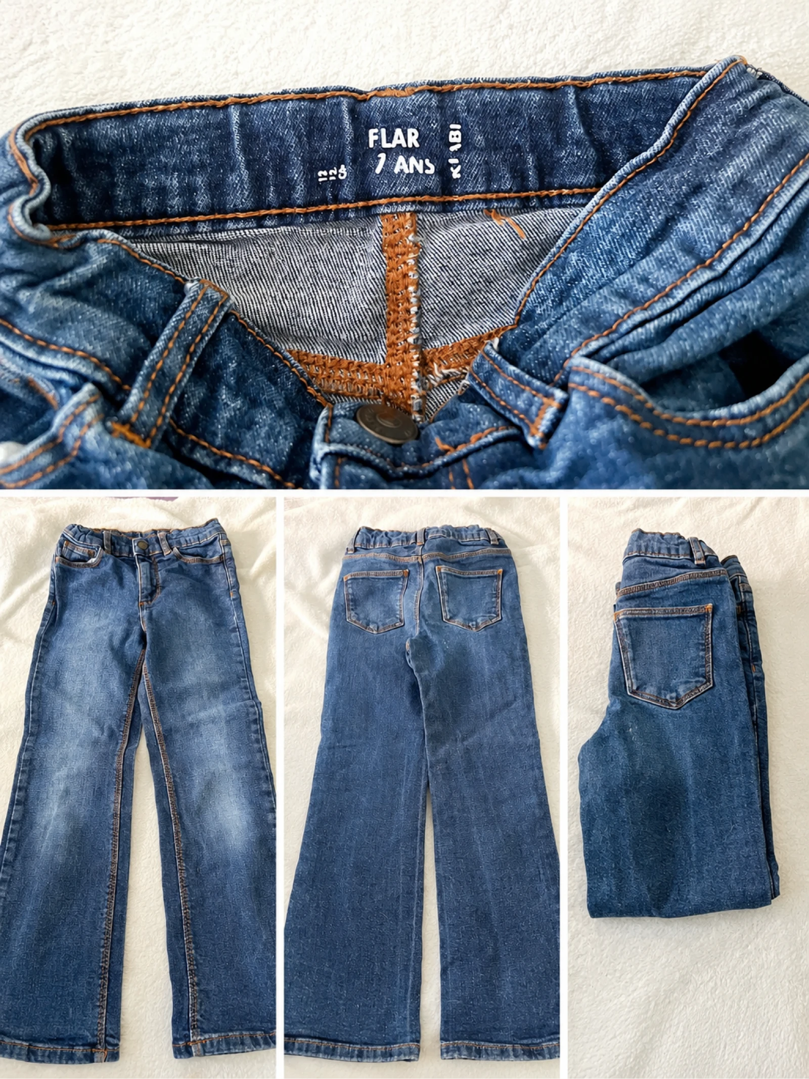 Jean flaire 7 ans kiabi - bleu denim - Très bon état 